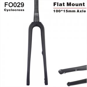 2019 new Flat mount 700*42C toray Carbon Cyclocross Bicycle Fork 100*15mm Thru axle 700c Carbon Fork FO029